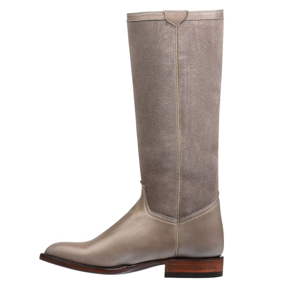 Lucchese Sharon Suede Tassel Riding Boot, Grey - Picture 3 of 7